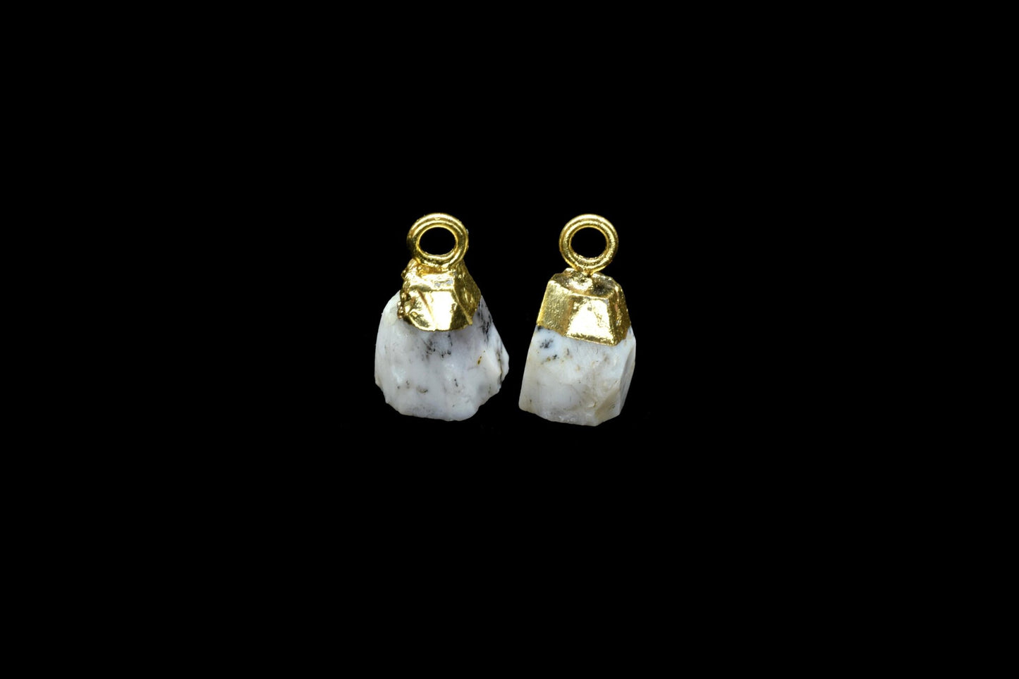 Dendrite Opal Raw Pendants,Rough Electroplated Chams,Dendrite Pendant Connectors Jewelry Necklace,Loose Rough Stone Pendant,Gemstone Pendant