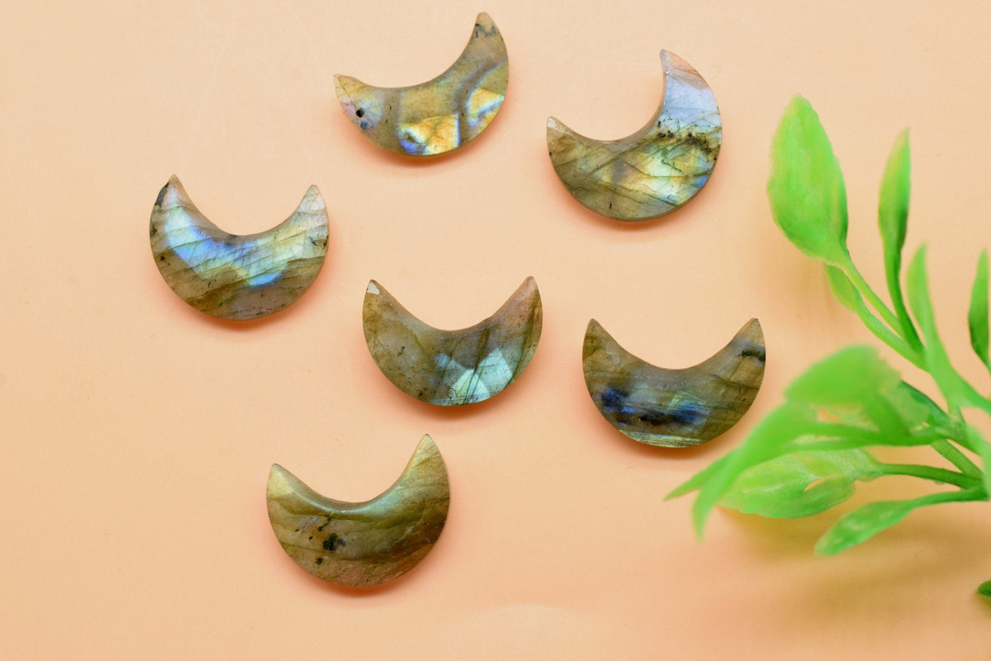 Labradorite 15mm Moon Shape Briolettes,Labradorite Crescent Moon Shape Beads,Natural Briolettes, Flashy Labradorite Moon Shape Pendants