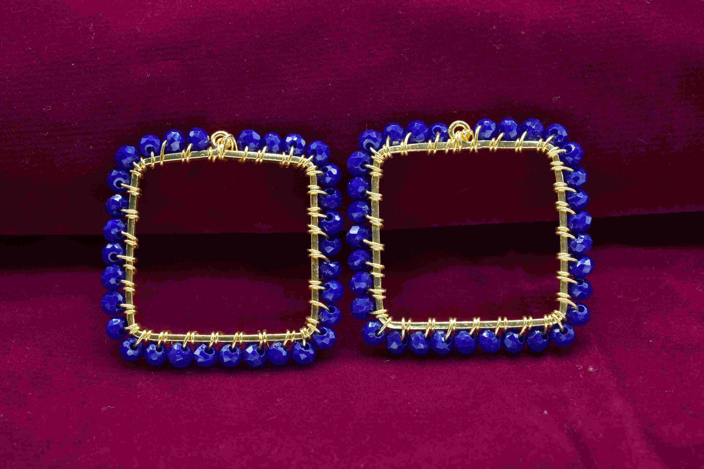 Lapis Lazuli Wire Wrapped Dangle Connector,Gemstone Components,Handmade Earring,Finding Necklace Component Jewelry,Beaded Earring Connector