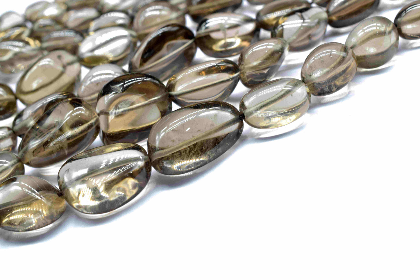 Smoky Quartz Smooth Oval Shape Briolettes,Smoky Oval Beads,Big Natural Smooth,Natural Smoky Plain Oval Beads, Smooth Beads, Plain Oval Beads