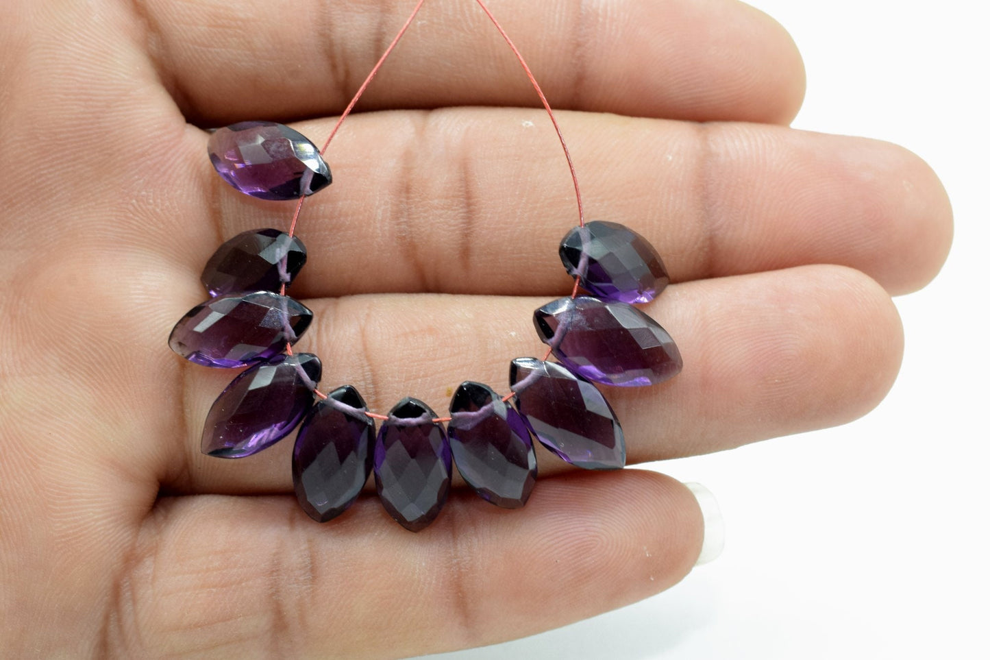 Amethyst faceted Marquise briolettes,6x12mm Briolettes,Amethyst drop Briolettes Supplies,Craft Supplies,Gemstone Amethyst Micro Briolette