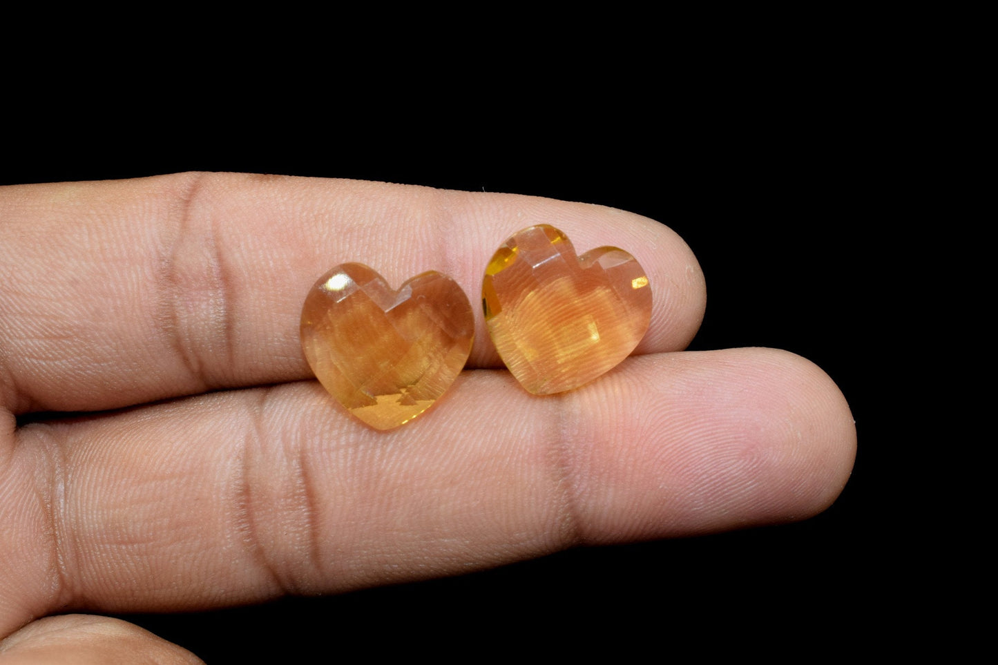Natural Citrine Faceted 14mm Hearts Briolettes, Citrine Carved Hearts Briolettes (14mm Approx) Carved Heart Briolettes, Citrine Fancy Heart