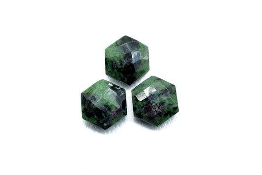 Natural Ruby Zoisite Faceted 10mm Hexagon Briolettes,Ruby Zoisite Hexagon Beads,Ruby Zoisite Jewelry Beads,Fancy Briolette Beads,10mm Beads