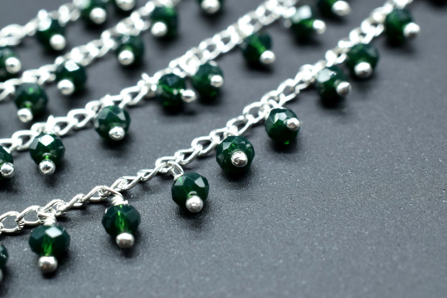 Emerald Quartz Cluster Rosary,Emerald Faceted Rosary Chain,Emerald Dangling Rosary,Unqiue Rosary,Wire Wrapped Jewelry,Beads Rosary Chain