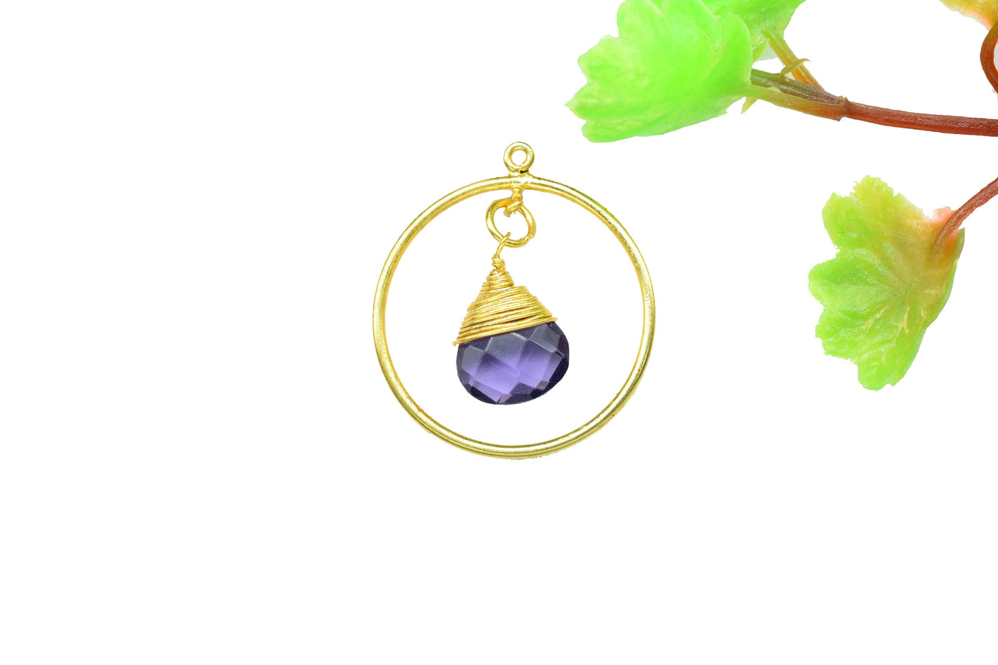 Finding Circle Pendant,Wire Wrapped Finding Component,Gemstone Heart Shape Pendant Jewelry,Handmade Beads Dangle Earring,Station Link Supply