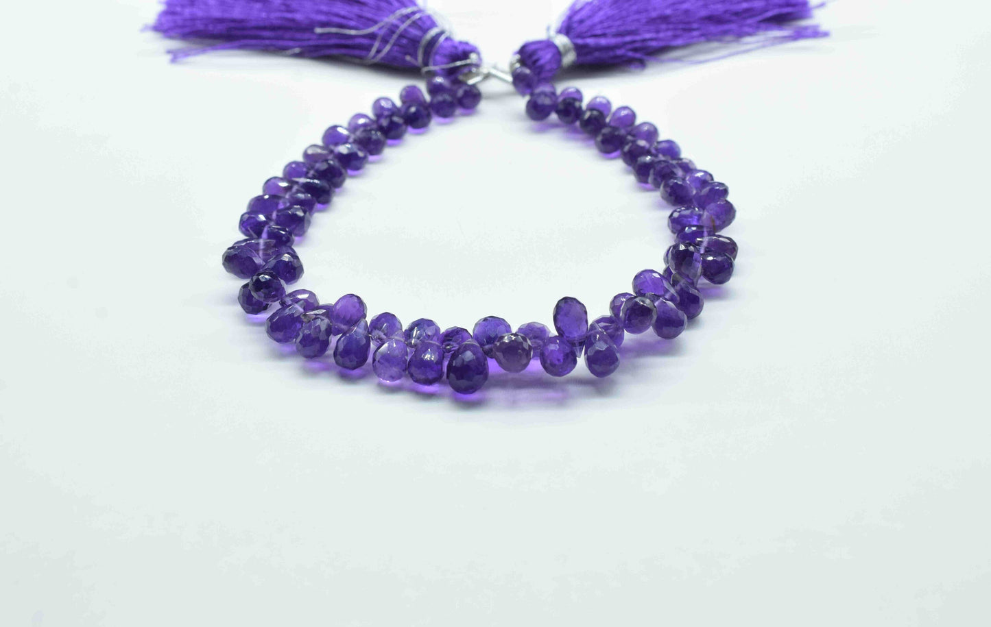Amethyst Drops Faceted Briolettes,Gemstone Drops Beads Necklace,Strand Beads jewelry,Handmade Station Link,drop for earring,loose Beads Gift