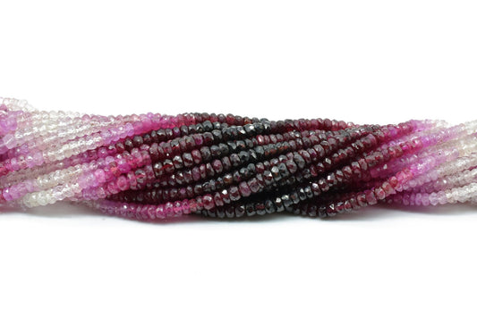 Ruby shaded faceted beads,Natural Ruby Rondelle Beads,3mm to 3.5mm faceted beads,ruby faceted beads,jewelry making supply,ruby beads strand