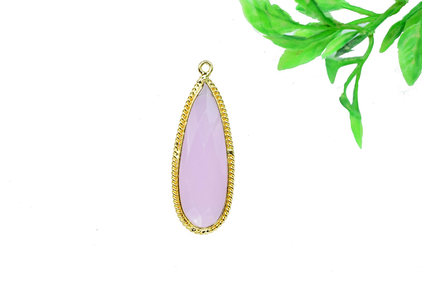 Rose Quartz Gemstone 10x30mm Pear shape charm,Rose Quartz Checker Board cut Pendant,Gemstone connector,Rose Quartz Pear Pendant Jewelry,Gift