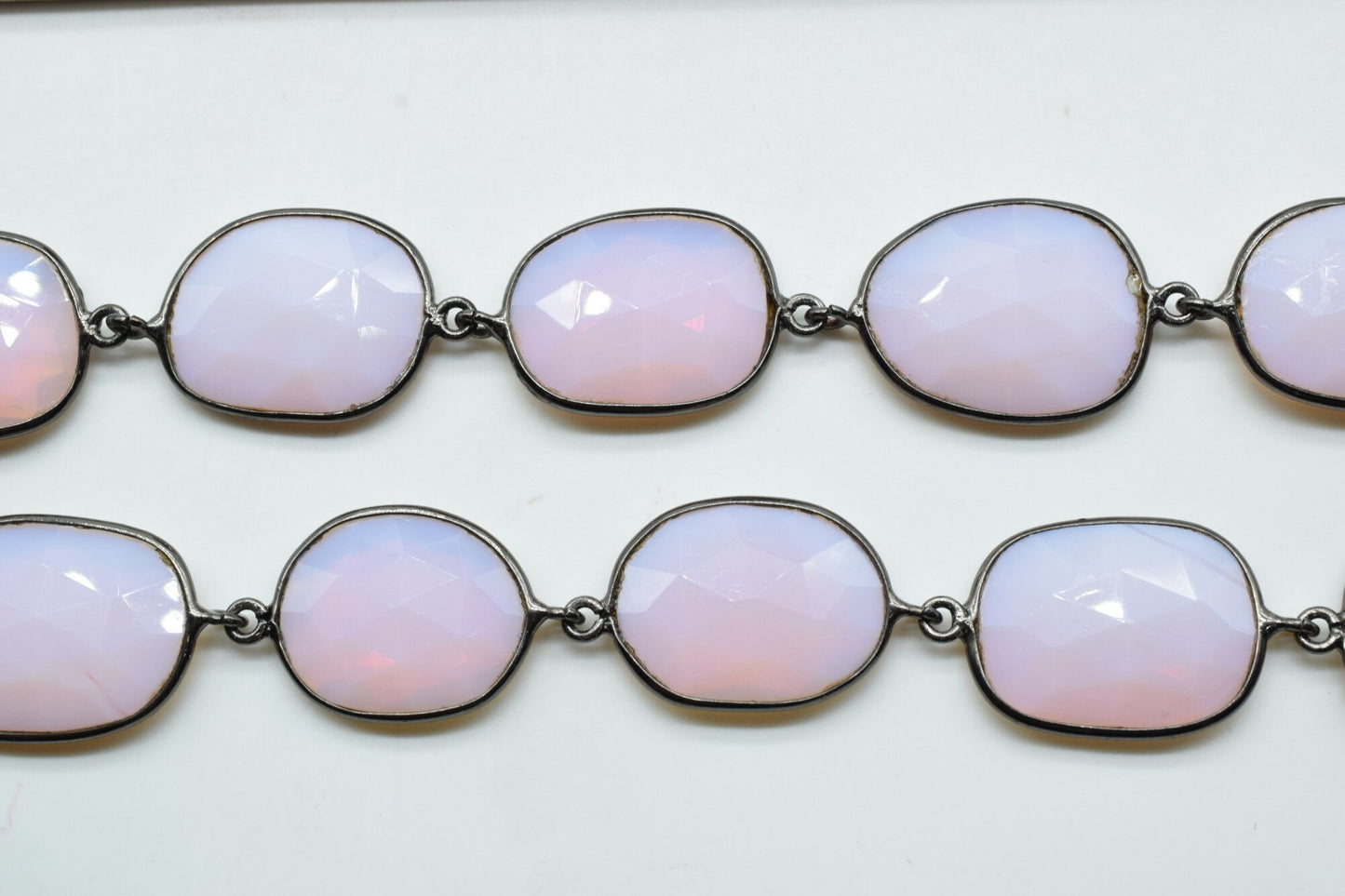 Opalite Faceted Bezel Connector Station Link Chain,Opalite Free form Size Connector Chain,Opalite Bezel Connector Chain,Bracelet Chains