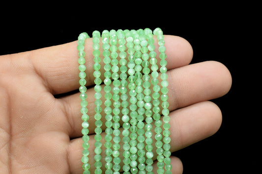 Green Amethyst AAA Faceted beads/Green Stone Beads/Rondelle Beads/Jewerly Making Beads/Micro Cut Beads/Loose Gemstone Beads/Wholesale Beads