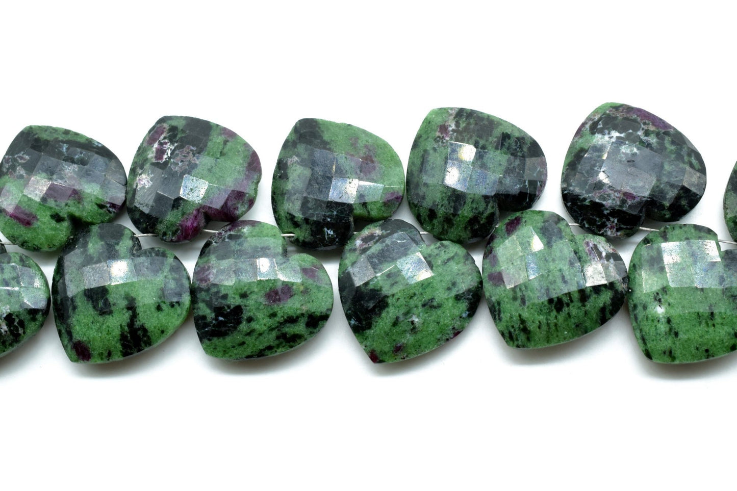 Natural Ruby Zoisite 20mm heart shape carved Briolettes,,Gemstone Briolettes,Ruby Zoisite Carved Briolettes,Ruby Zoisite Carved  Briolette