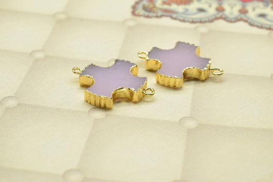 Rose Chalcedony Cross Pendant,bracelet Pendant Charms,Handmade Pendant,Religious Pendants Jewelry,Double Bail Connector,Gemstone Component