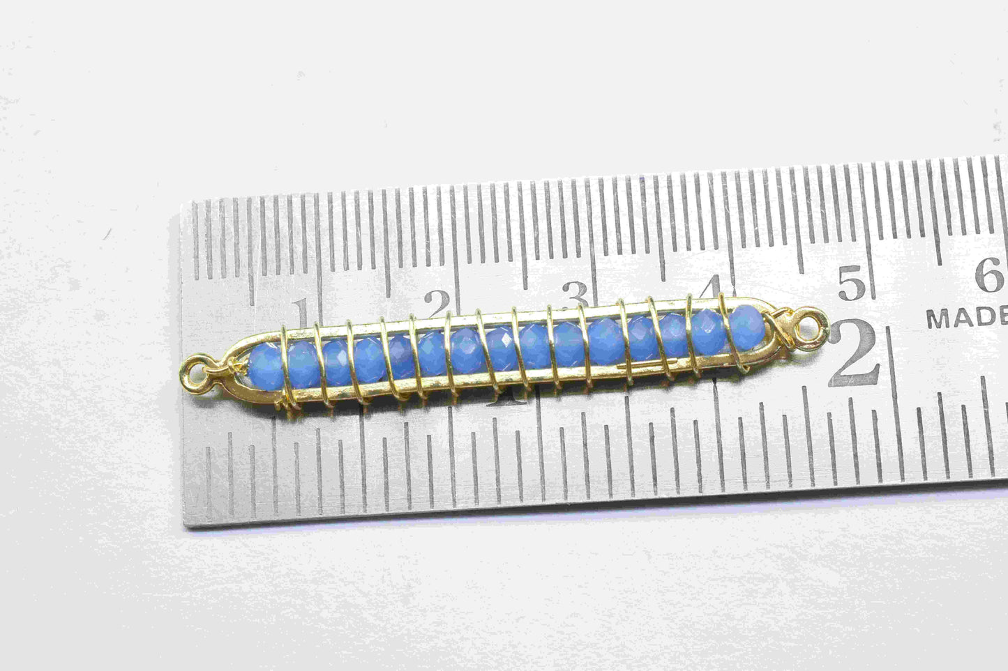 Blue Quartz beaded Bar Finding Connector,Bar Pendant Necklace,Blue Quartz Bar Bracelet,Beaded Bar Finding Component,Blue Quartz jewelry,Gift