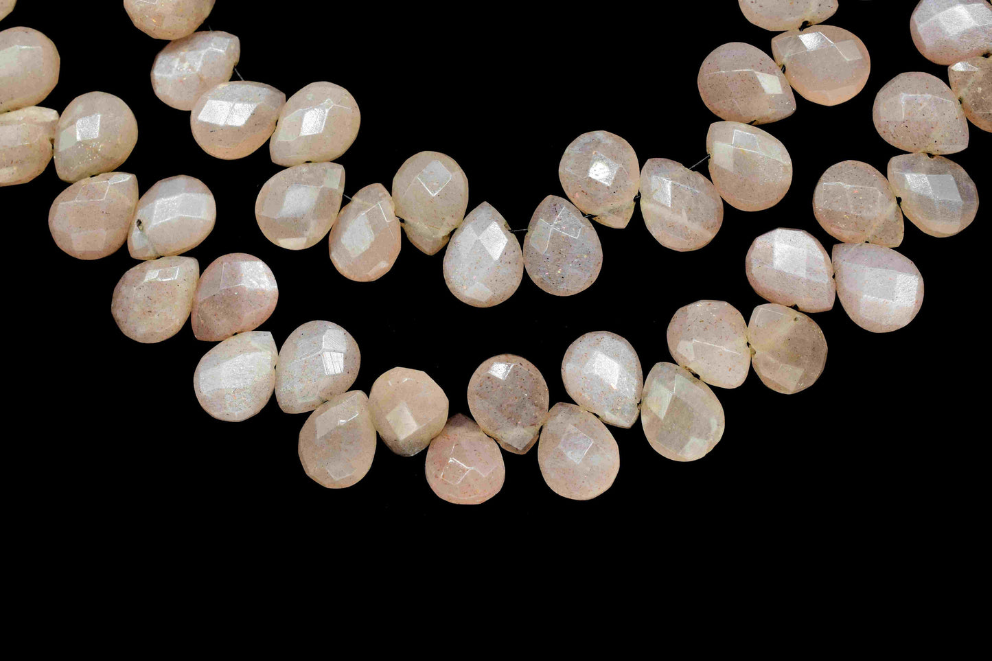 Peach Moonstone Pear Shape Briolettes,Brown Gemstone Faceted Pear Shape Beads Strand,Moonstone Faceted Teardrop,Peach Moonstone Jewelry,Gift