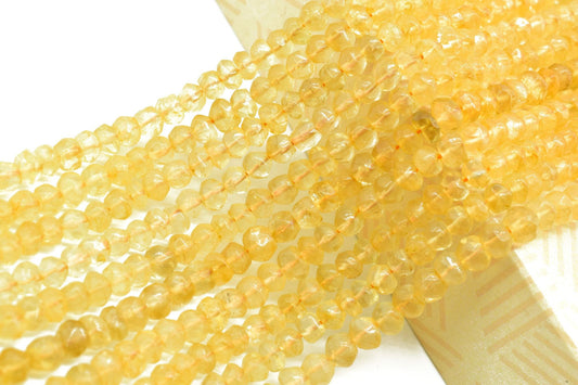 Citrine Beads | 3-5 mm Bead | 13 Inch Bead | Handcut Bead | Gemstone Bead | Jewelry Making | Round Bead | Stone Bead | Loose Bead | Gemstone
