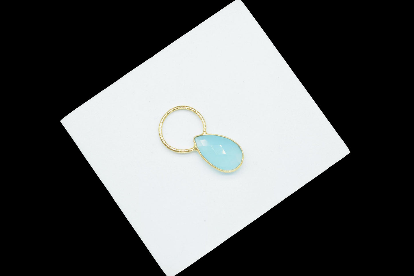 Aqua Chalcedony Jewelry Pendant/Aqua Charms Pendant/Gold Plated Jewelry/Brass Connector Charms/Handmade Jewelry/Women Jewelry/B'day Gift
