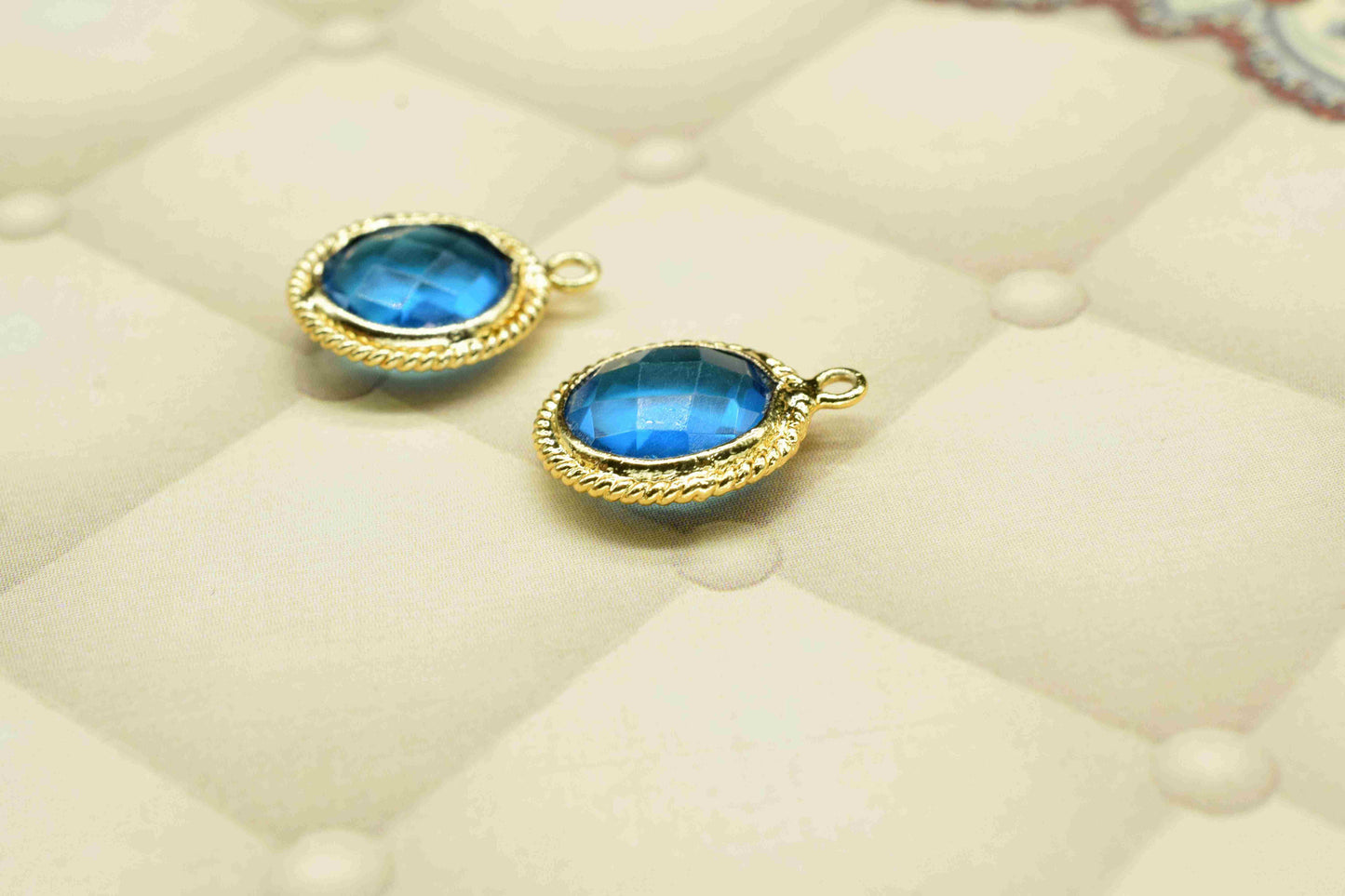London Blue Topaz 10mm Round Single Bail Charms,Blue Topaz Bezels,Blue Topaz Bezels Charms,Topaz Single Loop Connector,Blue Topaz Charm,Gift