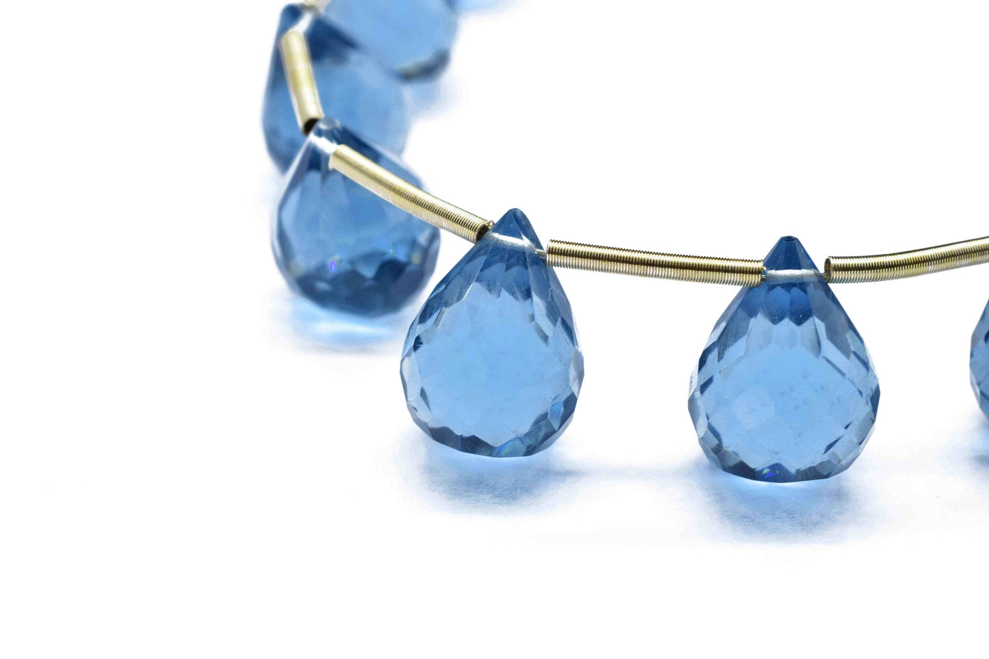 London Blue Topaz Teardrop Shape Briolette,10x14mm Drop Beads,AAA Quality Briolette,Topaz Briolette,Topaz Briolette Jewelry,Gemstone Bead