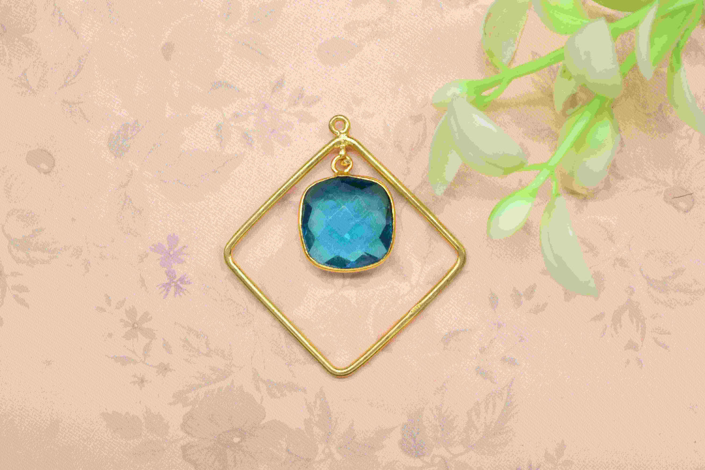 Gemstone Square Bezel Pendants,Components Earrings,Wedding Earring,Wedding jewelry,Gemstone Jewelry,Finding Square Pendants,Station Link,