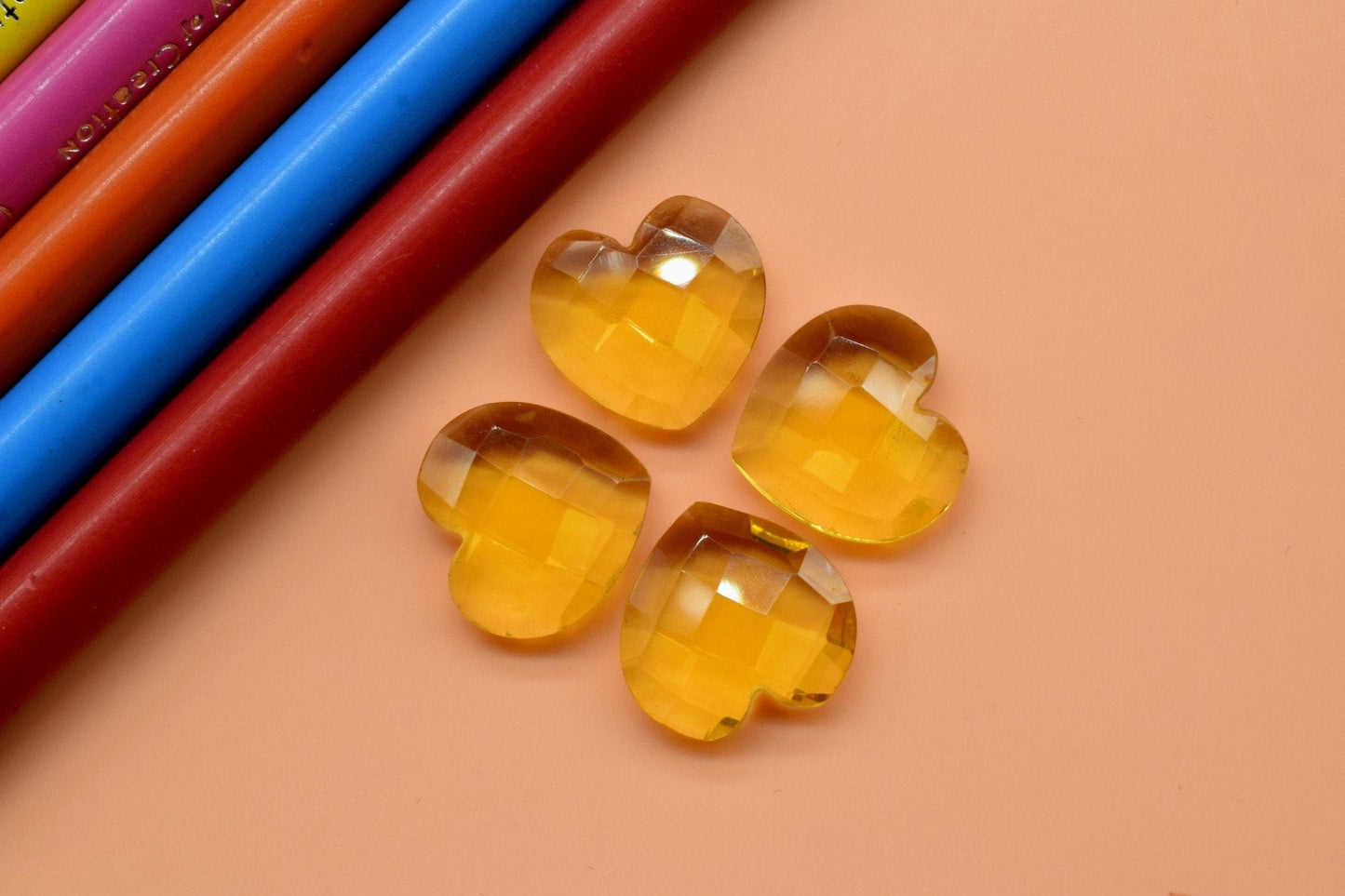 Natural Citrine Faceted 14mm Hearts Briolettes, Citrine Carved Hearts Briolettes (14mm Approx) Carved Heart Briolettes, Citrine Fancy Heart
