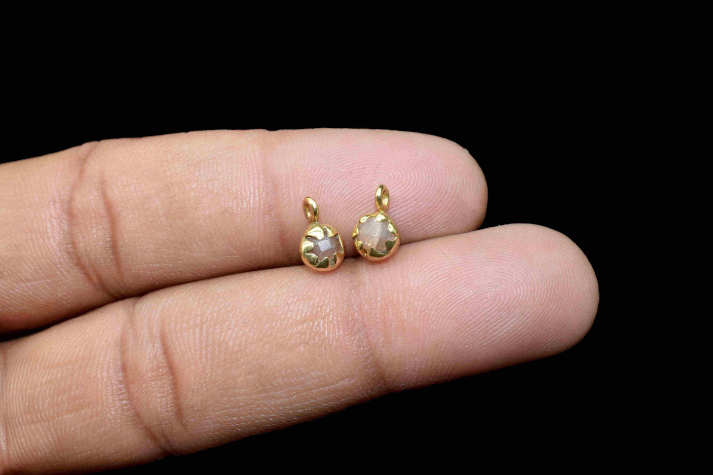 Strawberry Gemstone Connectors Charms,Pink Strawberry Pendant Jewelry,Pink Strawberry Gemstone 5mm Round Pendant,Strawberry Supplies Jewelry
