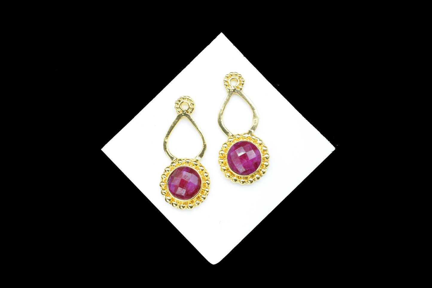 Ruby Designer Pendant/Jewelry making Stone/Ruby Pendant Charm/Handmade Jewelry Component/Ruby Round Shape Stone/Connector/Gift