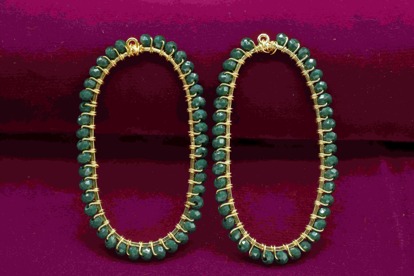 Green Agate beads Connector,Oval Pendant Component,Handmade Connector,Finding Necklace,Beaded Finding Component,Green Agate jewelry,Gift for