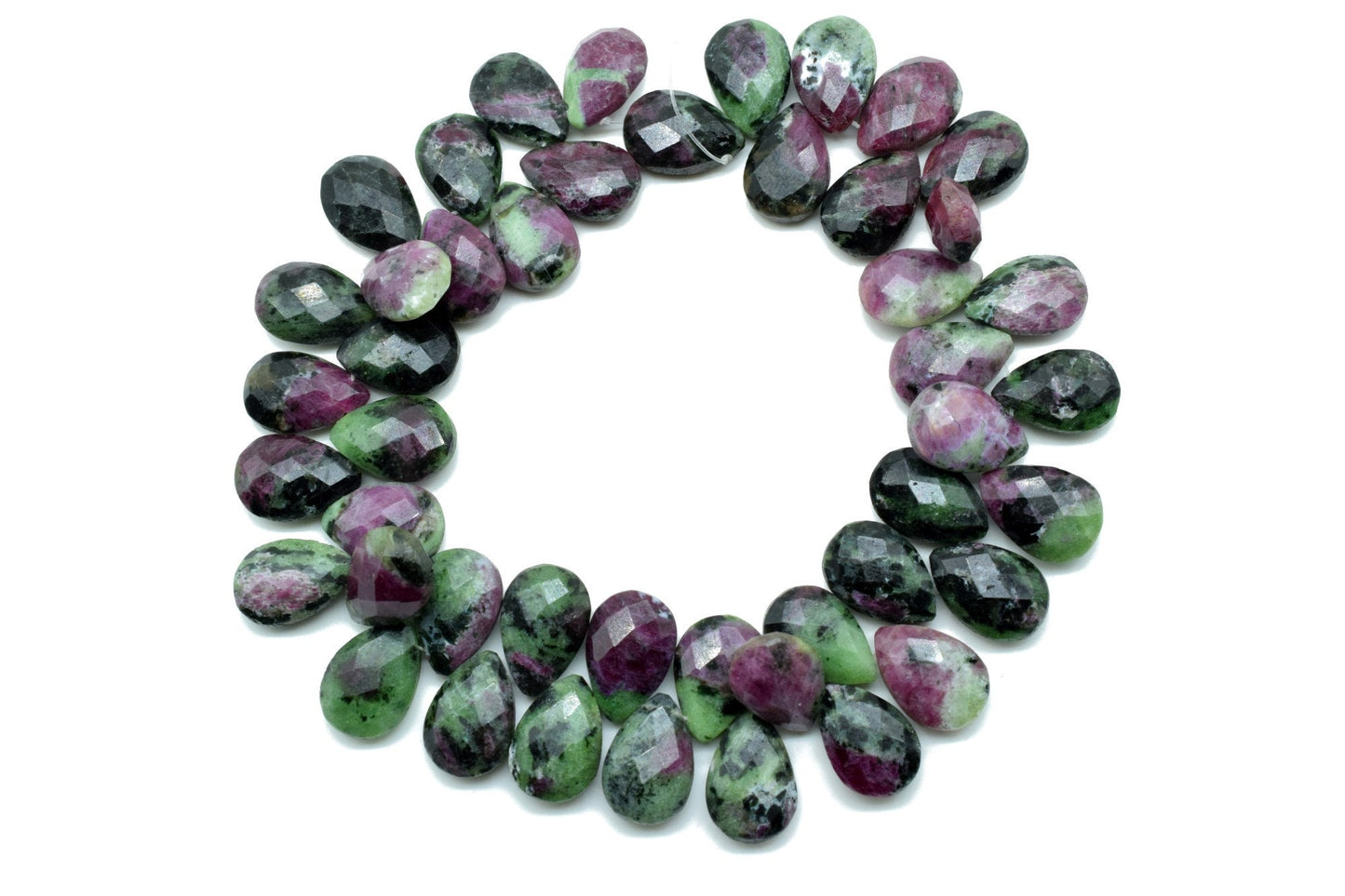 Natural Ruby Zoisite Faceted Pear Shape Beads,Wholesale Ruby Zoisite Gems Beads,9x12mm Ruby Zoisite Pear Shape, 9 Inch Teardrop Beads Strand