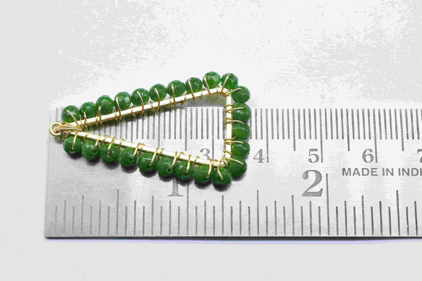 Emerald Quartz Wire Wrapped Dangle Earring,Gemstone Component,Handmade Connector,Finding Necklace,Component Jewelry,Beads Triangle Connector