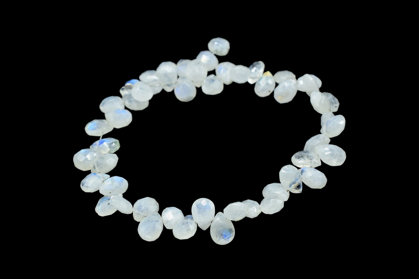 Moonstone Pear Shape Beads,Rainbow Moonstone Briolette,6x8mm Teardrop Faceted, AAA Quality Briolette, 8''Pear Shape Strand,Teardrop Faceted