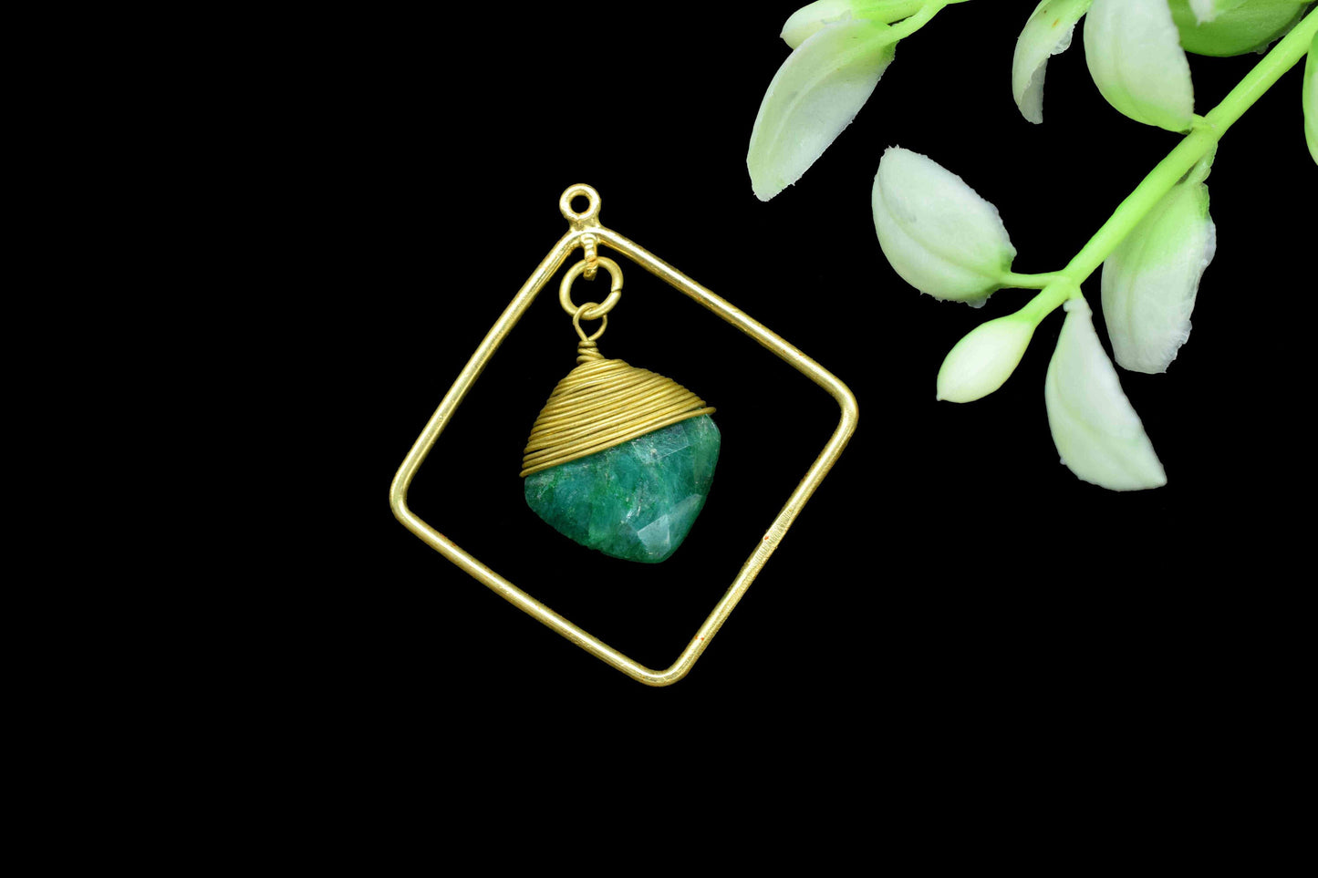 Gemstone Square Bezel Pendant Connectors,Beads Pendant Jewelry,Station Finding Link,Gemstone Craft Supply,Handmade Square Beads Jewelry,Gift