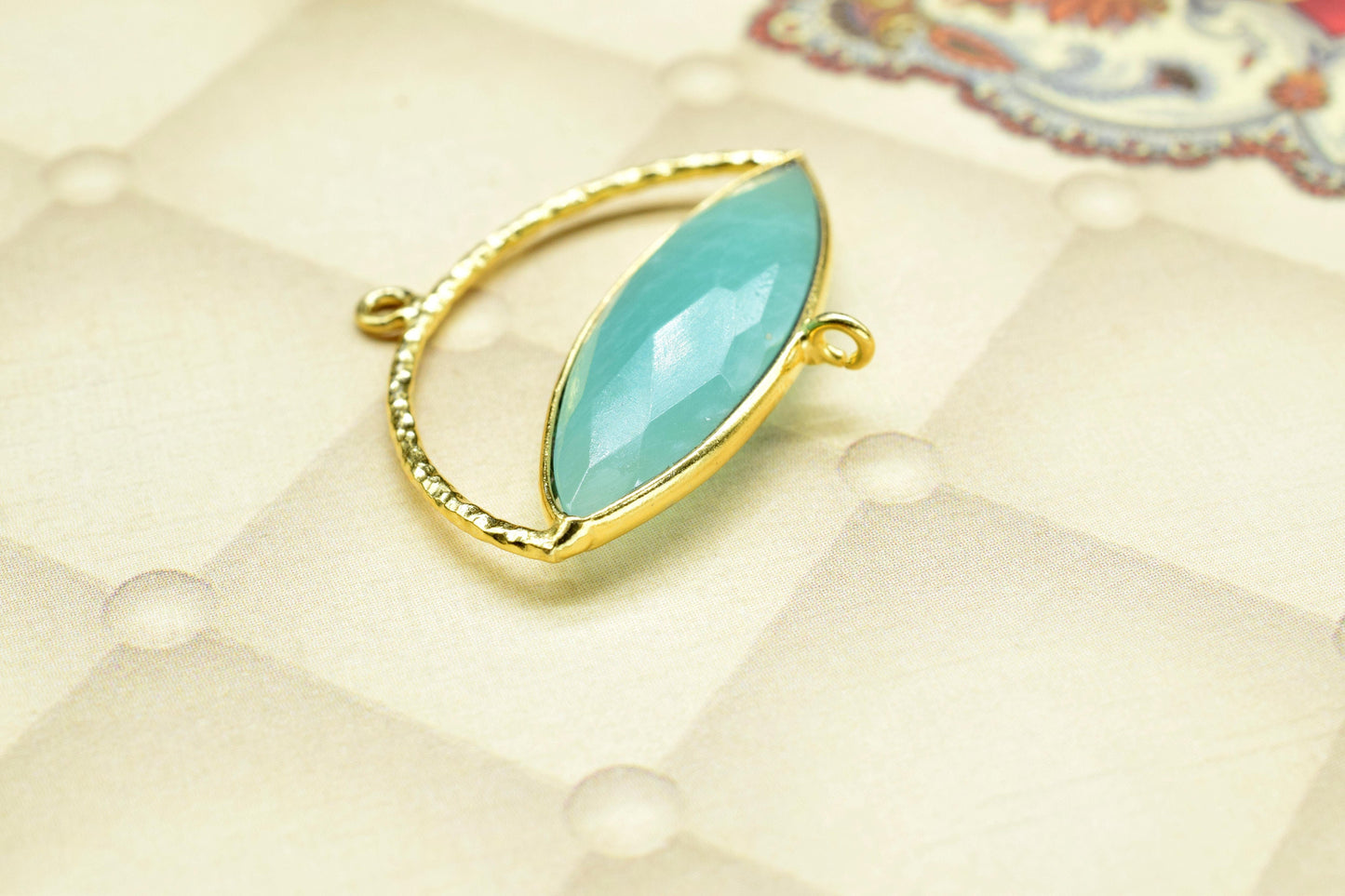 Amazonite Gemstone Component , Gemstone Connector Pendant, Jewellery Making Essentials,Single Loop Pendant,DIY Jewelry Making Supply,B'Gifts