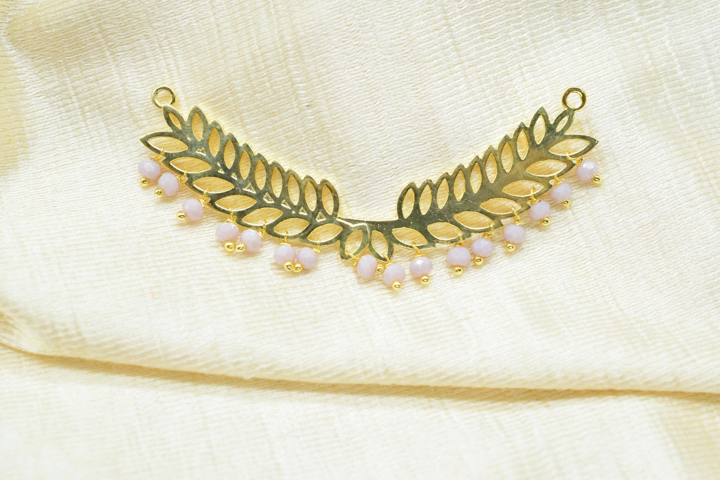 Pink Opal Beads Dangle Charms,Wedding Hair Vine Connectors,Gemstone Leaf Pendant Necklace,Component Leaf Charms,Handmade jewelry,Gift