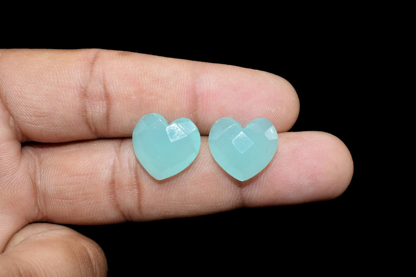 Aqua Chalcedony 14mm Carved Heart Shape Briolette,Carved Gemstone Beads,Aqua Chalcedony Carved Faceted Beads,Wholesale Price Beads,Carved