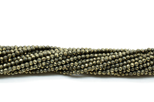 Natural Pyrite Faceted bead,micro Rondelle beads,Golden Beads,Golden Gemstone Beads,2mmto 2.5mm beads strand,AAA quality faceted bead,13''