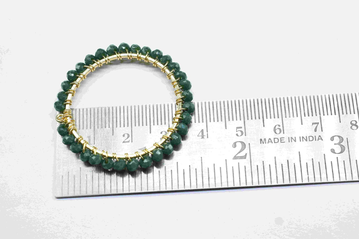 Green Agate Wire Wrapped Dangle Connector,Beaded Hoop Earring,Circle Pendant Component,Handmade Earring,Finding Component Agate Jewelry Gift