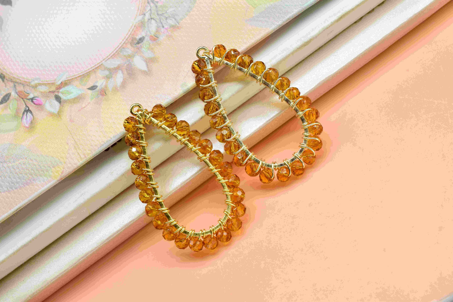 Aqua chalcedony Gemstone Earrings Components,-Handmade Earrings,Dangle Earring Components -Findings Earring Components- Connector Jewelry,