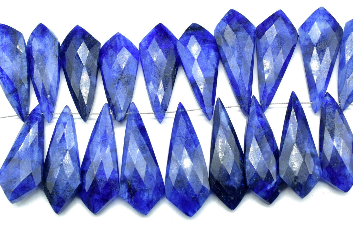 Blue Sapphire Faceted Long Pear Shape Briolette Beads,Sapphire 12x27mm Teardrop Briolettes,Sapphire Pear,Sapphire Briolettes,Craft Supplies