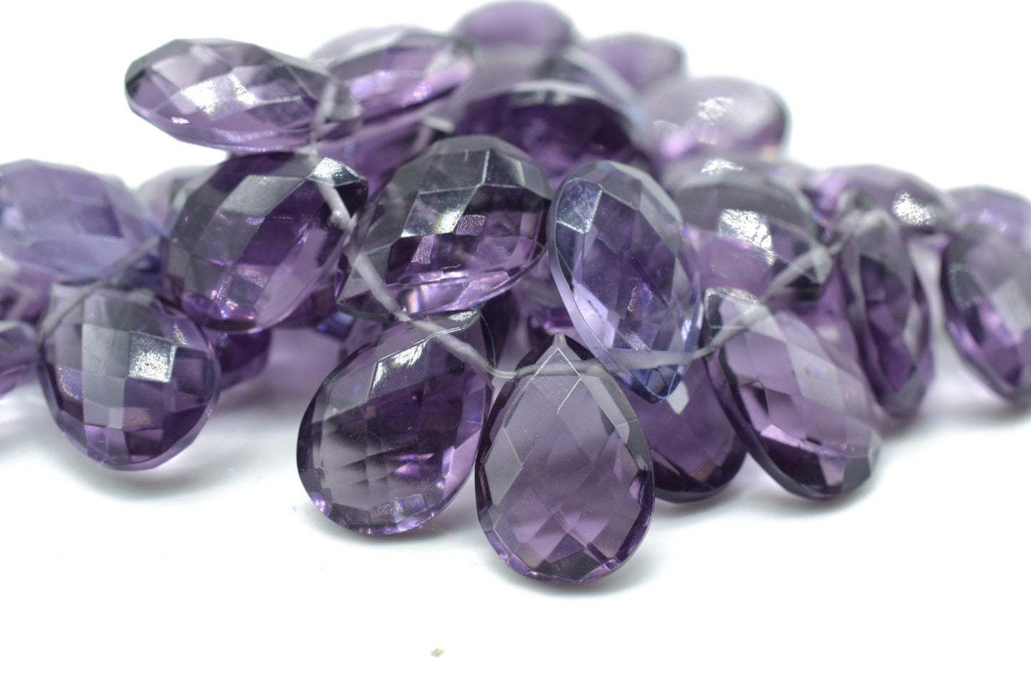 Amethyst Quartz 8x12mm Teardrop Faceted Briolettes,Amethyst Quartz Faceted Pear Shape Beads,Amethyst Briolettes,Gemstone Briolettes,50PC