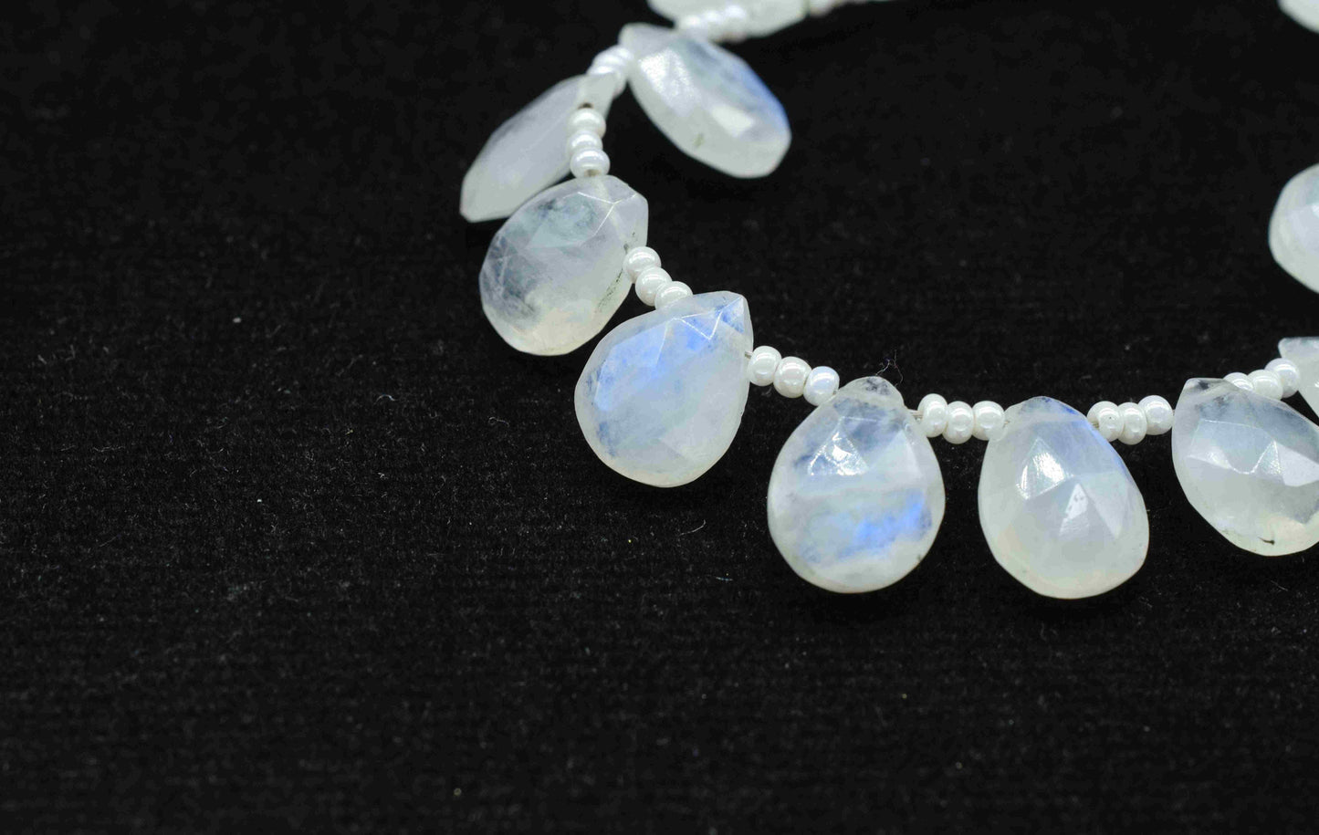 Rainbow Moonstone Beads Strands,Teardrop Shape Necklace,Moonstone Faceted Briolettes,Handmade Beads jewelry,Station Link,Fine Quality Beads