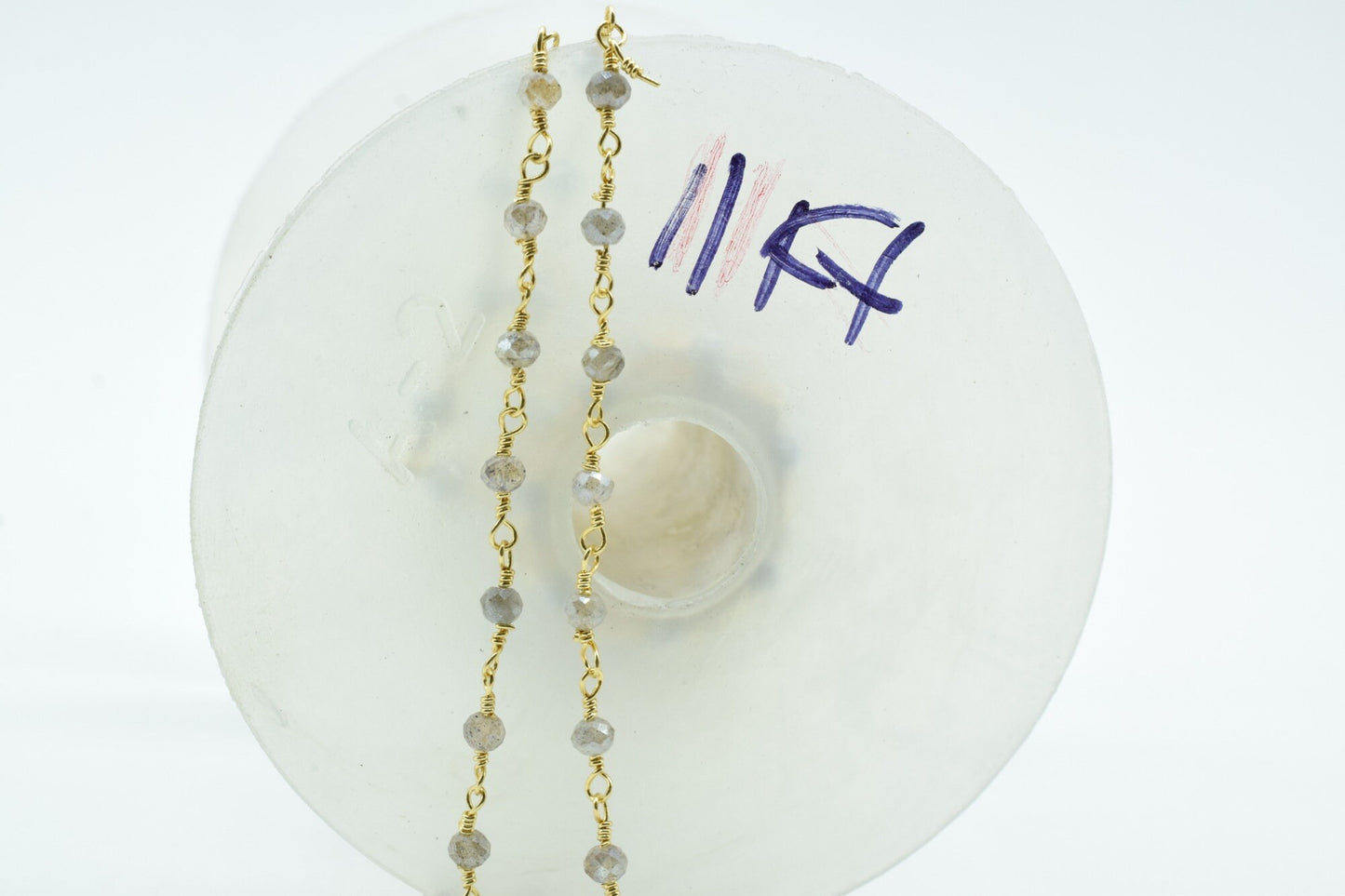 Coated Labradorite 3mm Beaded Chain,Blue Fire Labradorite Rosary Chains,Gold Plating Wire Wrap Chain,Brass chain,Jewelry Making Chain,Rosary