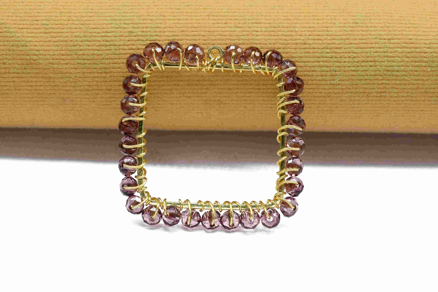 Pink Amethyst Wire Wrapped Dangle Connector,Beaded Earring Connector,Gemstone Component,Handmade Earring,Finding Necklace Component Jewelry,