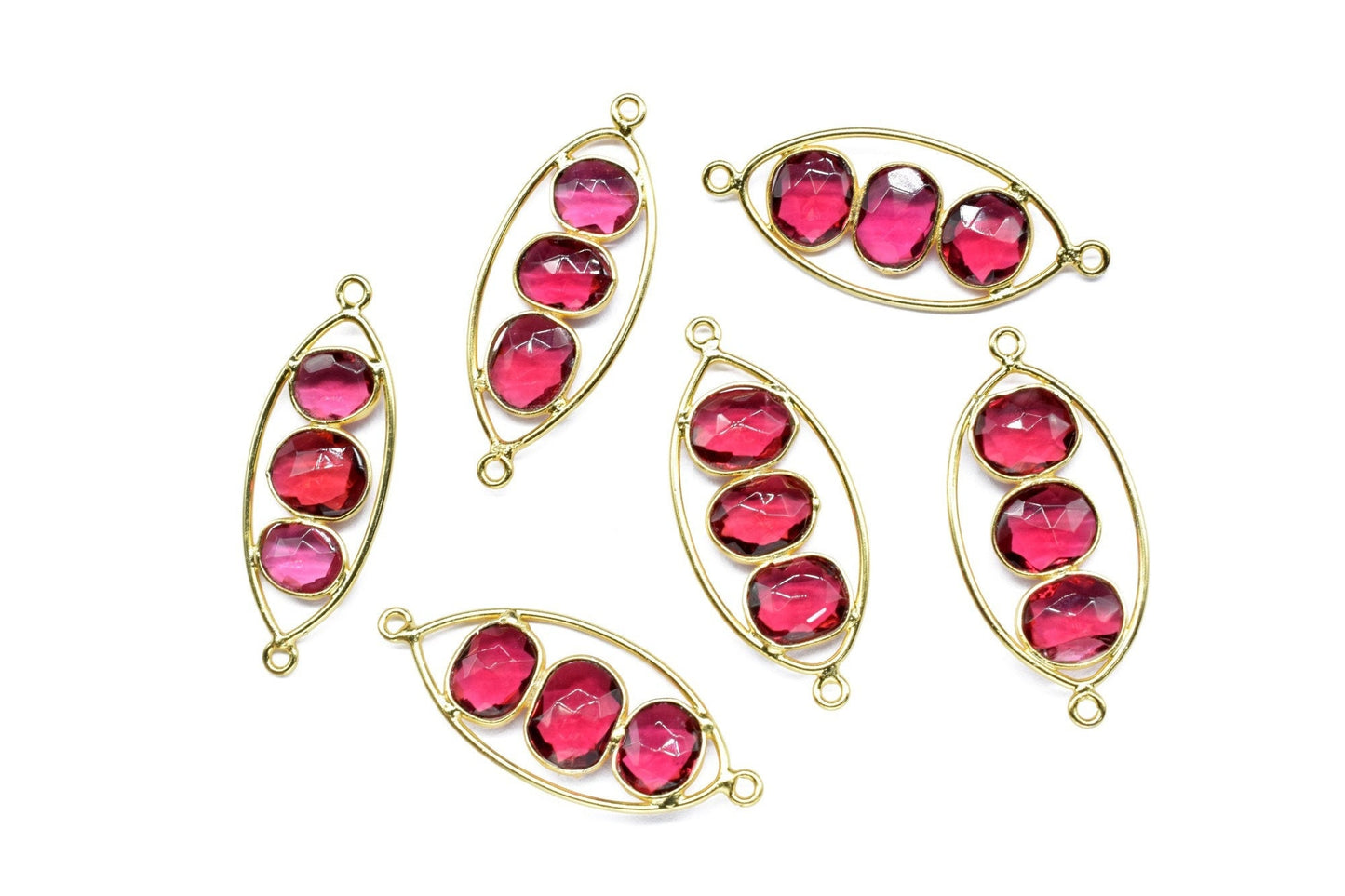 Pink Tourmaline Gemstone Component Earring Jewelry,Tourmaline Quartz Oval Shape Pendant,Tourmaline Finding Gold Plating Component Jewelry