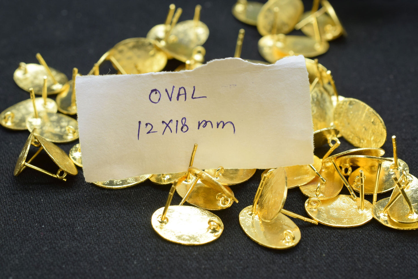 Brass Handmad Earring Connector,12x18mm Oval Shape Brass Earring connector,Gold Plated Brass Jewellery,Studs Post connector,Brass Earring,