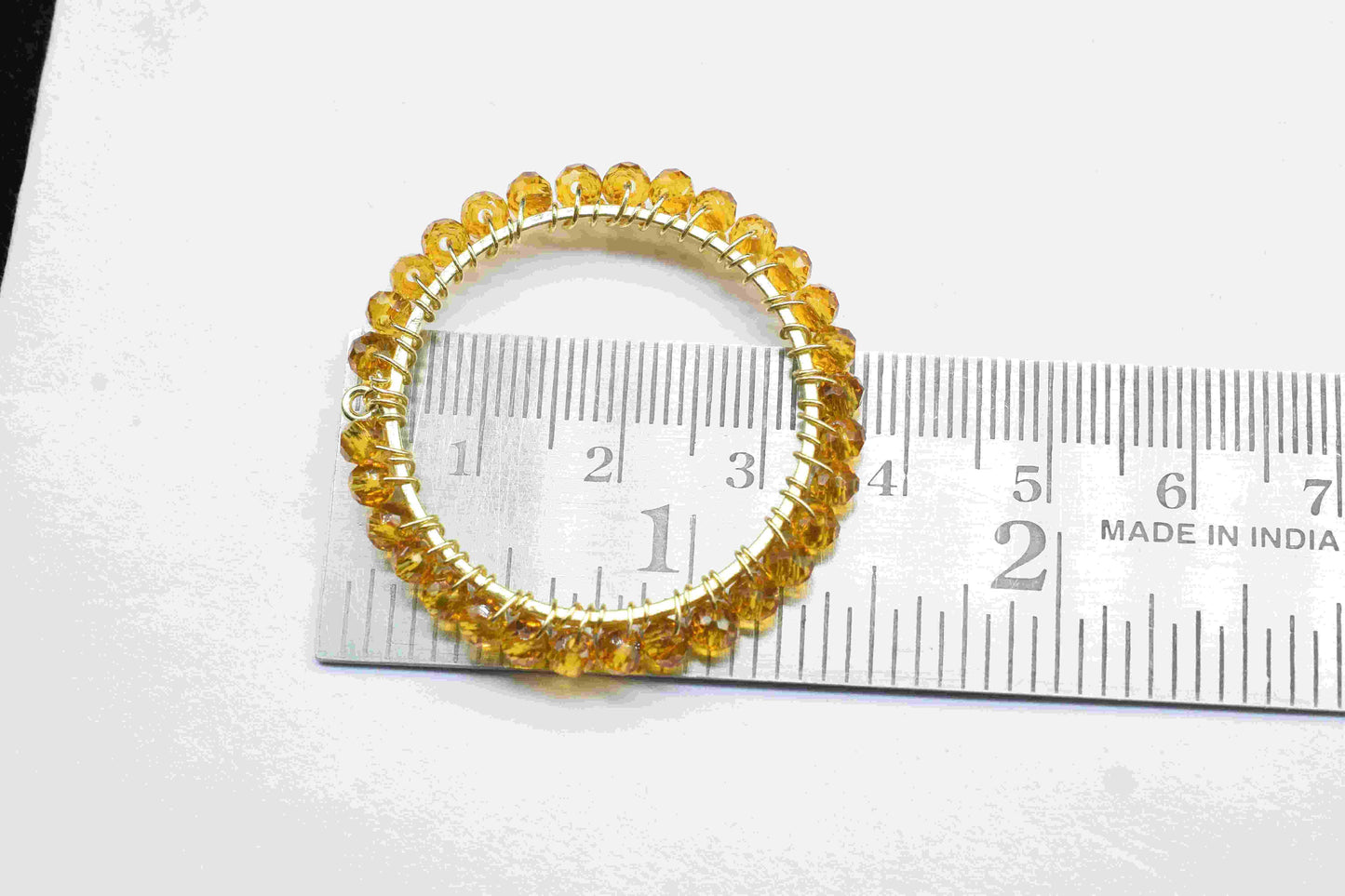 Citrine Wire Wrapped Dangle Connectors,Circle Pendant Components,Handmade Earring,Beaded Hoop Earring,Finding Component Citrine Jewelry,Gift