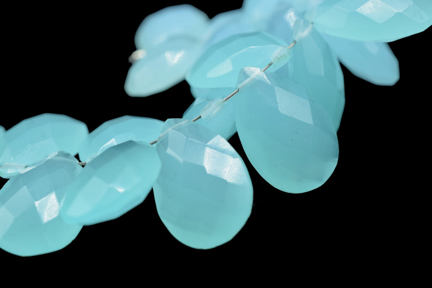 Peru Chalcedony 10x15mm Faceted Pear Shape Briolettes,Jewelry Making Gemstone,Pear Shape Beads,AAA Briolettes,Peru Chalcedony Teardrop Beads