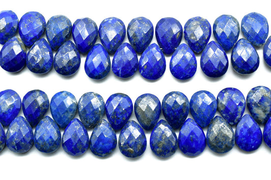Natural Blue Lapis Lazuli 9x13mm Gemstone Briolettes,Lapis Lazuli Faceted Pear Shape Beads,Pear Shape Briolette,Blue Gemstone Briolette bead