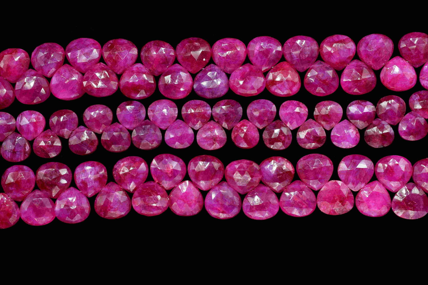 Natural Ruby Heart Shape Briolettes, Super Genuine Ruby Faceted Heart Shape Beads Briolette, Ruby Heart Shape Beads, Jewelry Making Supplies