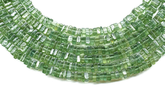 Green Apatite Heishi Beads,Natural Gemstone Green Apatite Square Beads Size 4 To 6 mm Top Quality,Jewelry Making Supply,Beads Heishi Shape
