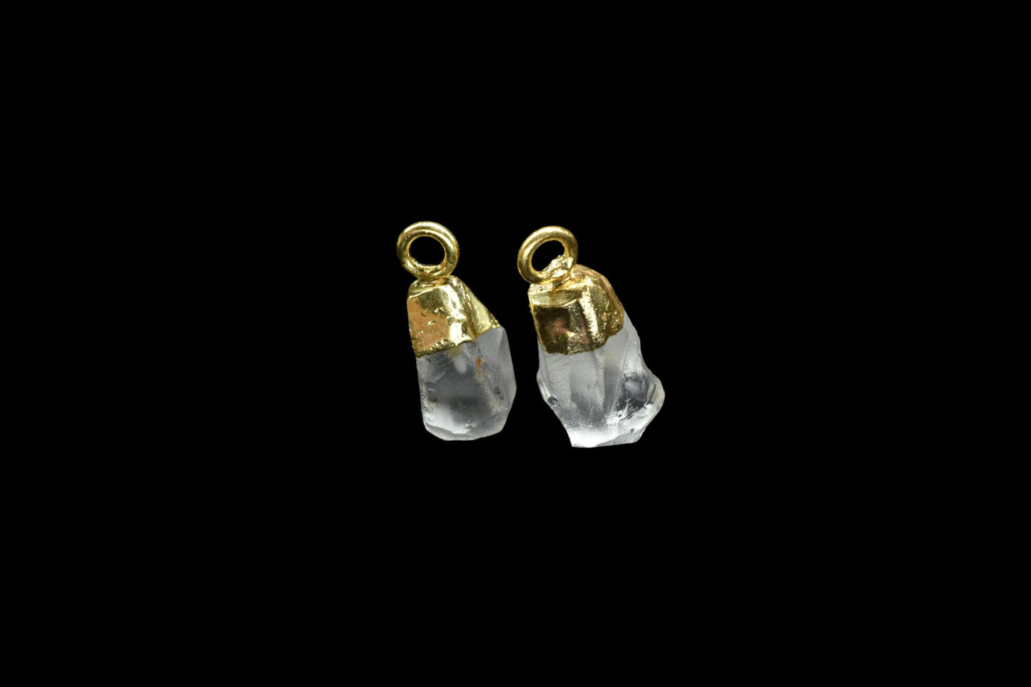 Crystal Quartz Raw Pendants,Crystal Quartz Pendant Connector Jewelry Necklace,Rough Electroplated Chams,Loose Stone Pendant,Gemstone Pendant